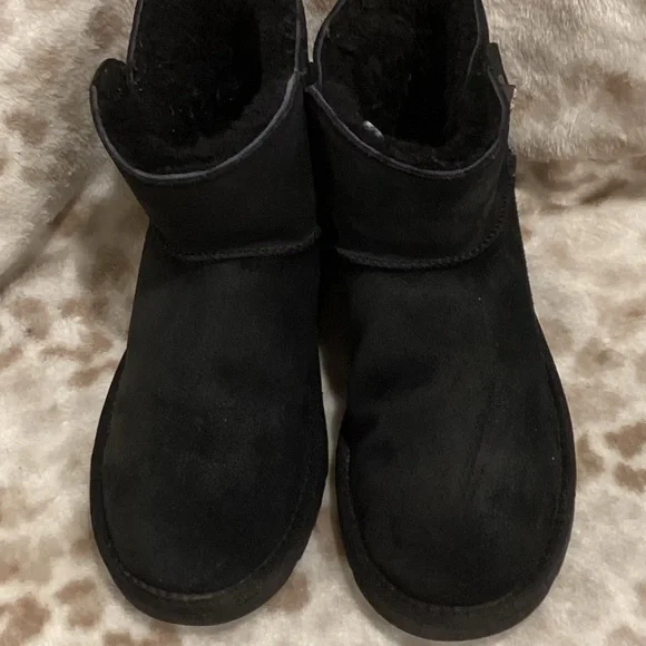 UGG Classic Mini Turnlock Bling Swarovski Crystal Black Boot, Size 8 - Picture 2 of 16